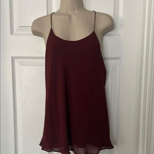 Naked Zebra Racerback Burgundy Spaghetti Strap Top